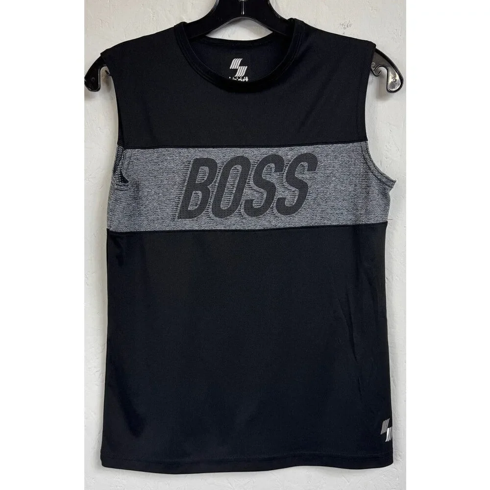 The Children's Place Sport Black Sleeveless Tank Top Boy's Large 10/12